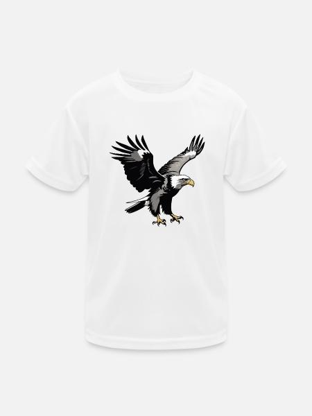 Adler - Cute Bird Sticker - Kinder Funktions-T-Shirt - Weiß