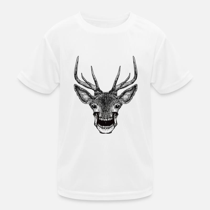 Deer Skull - Kids Functional T-Shirt - white