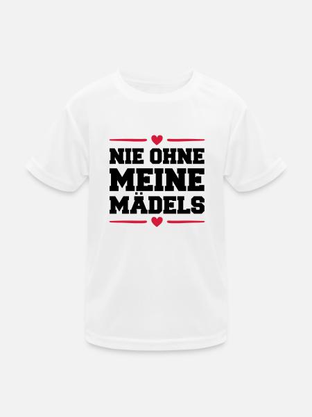nie ohne meine maedels herz - Kinder Funktions-T-Shirt - Weiß - Vorne