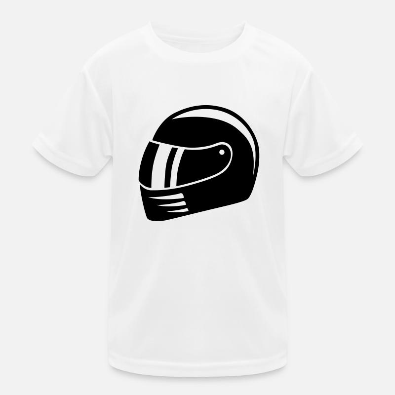 Motorradhelm - Kinder Funktions-T-Shirt - Weiß