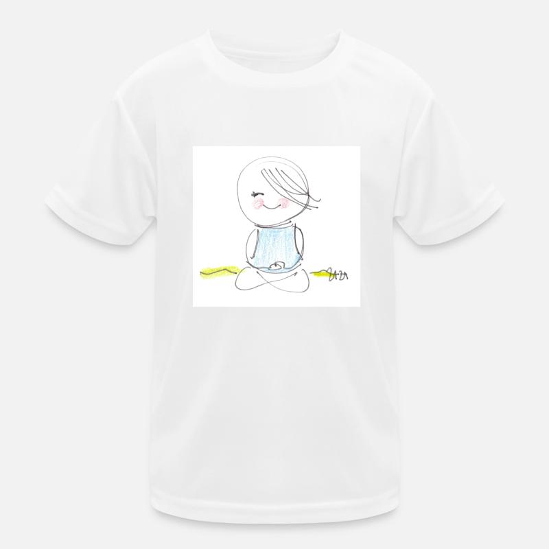 meditating little buddha Kinder Funktions-T-Shirt
