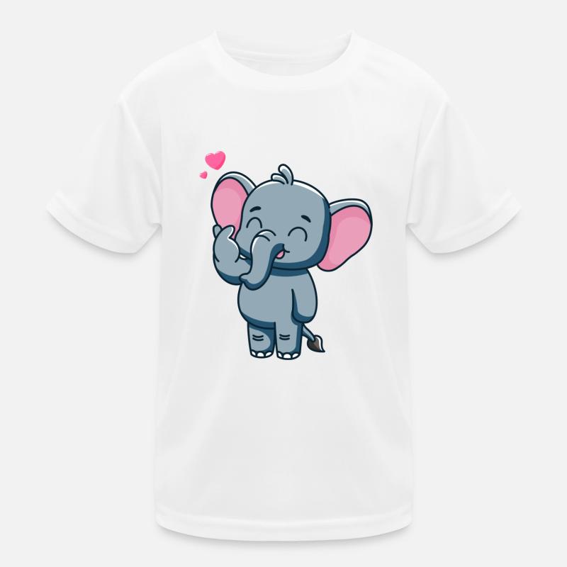 Mignon bébé éléphant avec du cœur T-shirt sport Enfant
