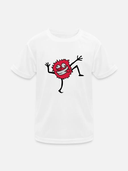 Tanzendes Haariges Monster - Kinder Funktions-T-Shirt - Weiß - Vorne