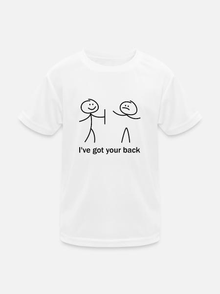 Ich habe deinen Rücken - Kinder Funktions-T-Shirt - Weiß - Vorne