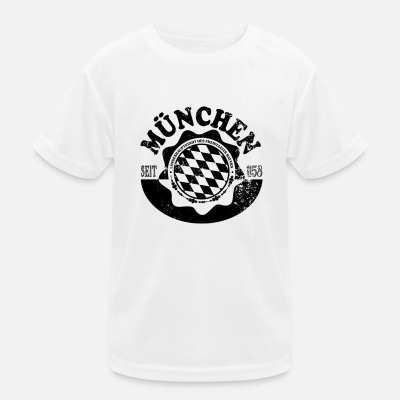 München - Kinder Funktions-T-Shirt - Weiß