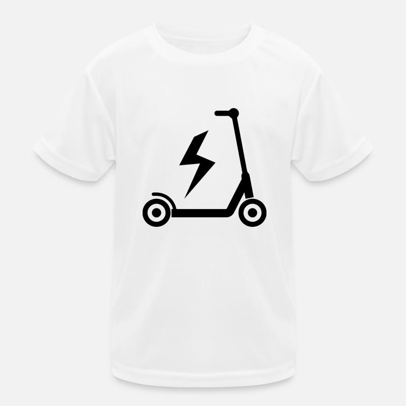 E-Scooter E-Roller Scooter - Kinder Funktions-T-Shirt - Weiß