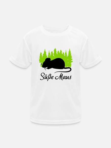 "Süße Maus: Zart und Liebenswert" - Kinder Funktions-T-Shirt - Weiß - Vorne