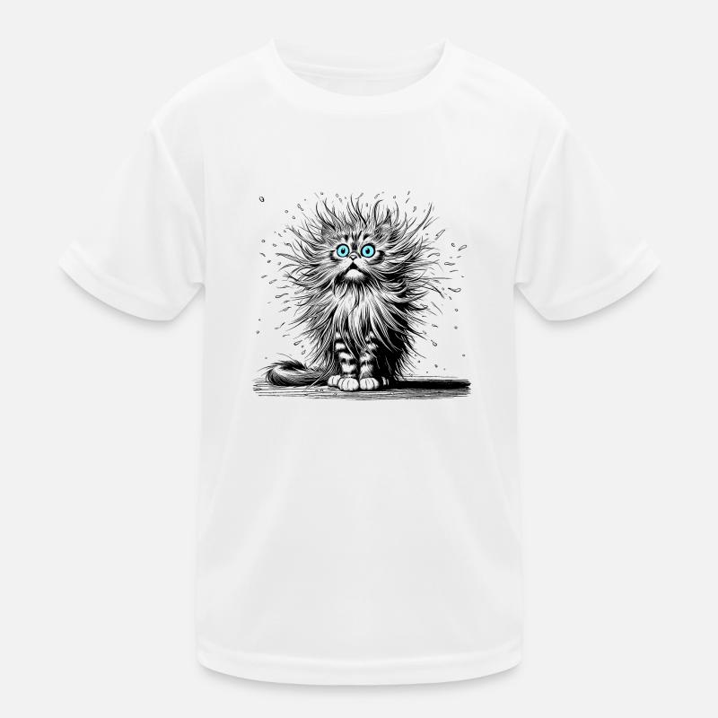 Cat Funny - Kids Functional T-Shirt - white