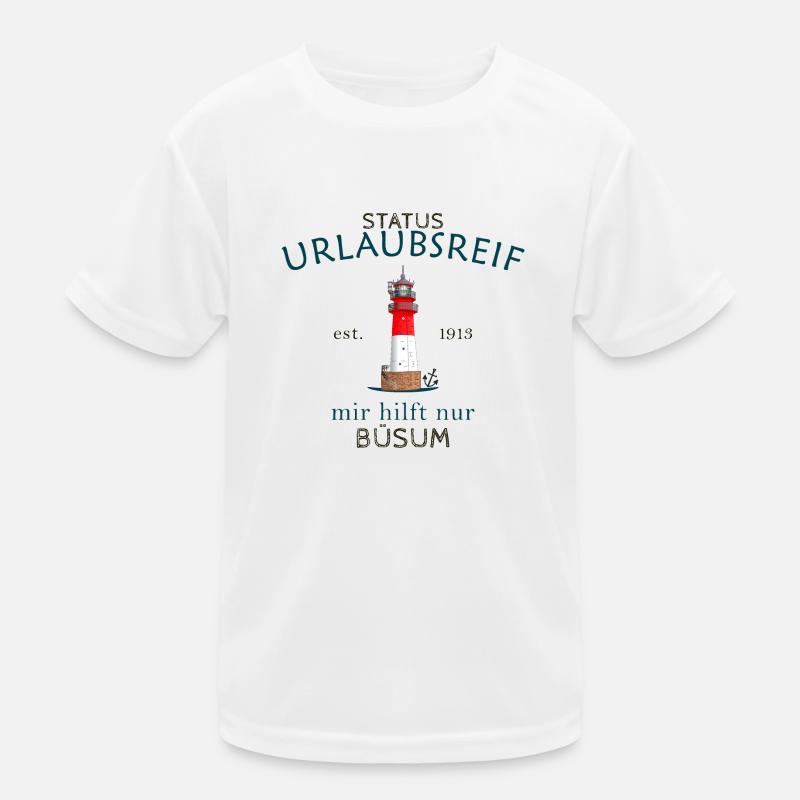 Büsum, ready for vacation, lighthouse, Germany Kids Functional T-Shirt