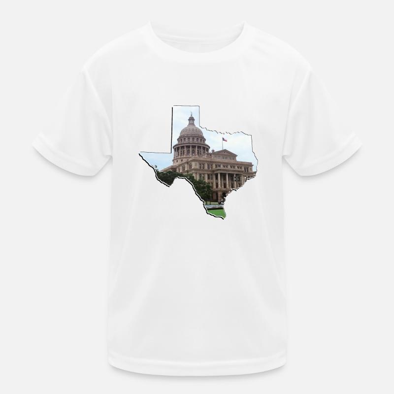 Texas State Capitol in Texas State Map Kids Functional T-Shirt