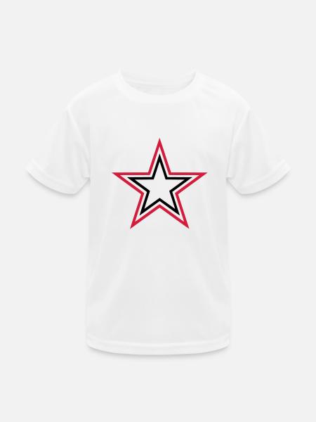 stars - Kinder Funktions-T-Shirt - Weiß - Vorne