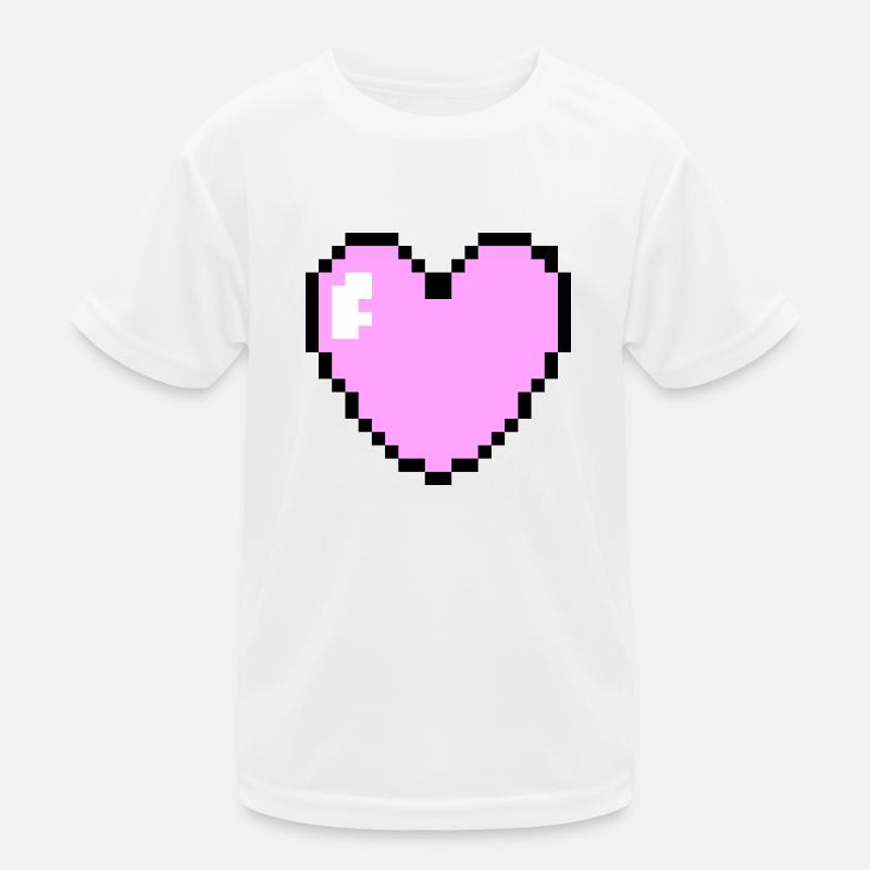 Coeur Pixel Rose T-shirt sport Enfant