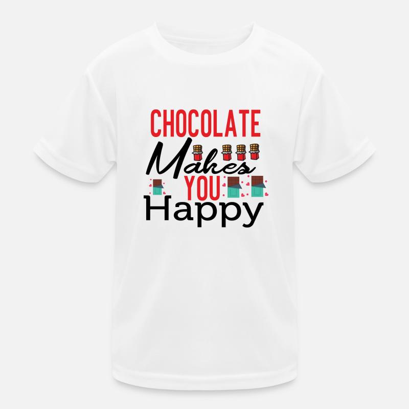 Chocolate Makes Me Happy Kids Functional T-Shirt
