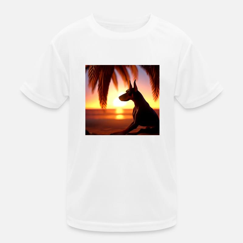 sunset dobermann Kinder Funktions-T-Shirt