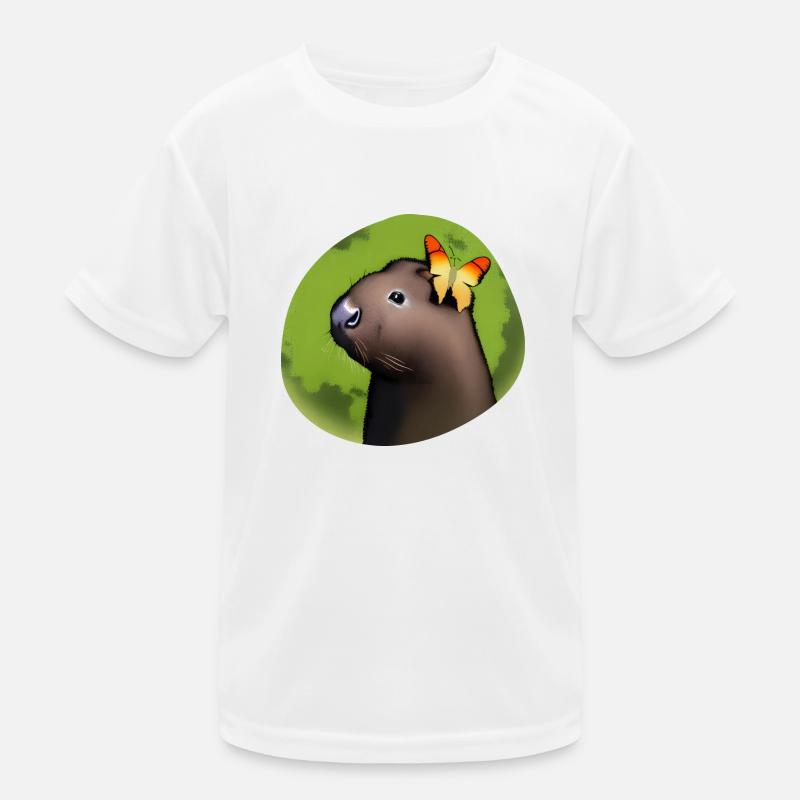 Petit capybara avec papillon T-shirt sport Enfant