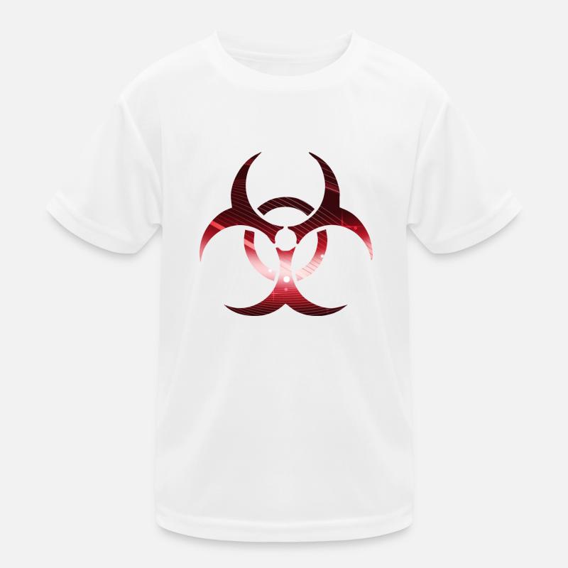 Biohazard rot - Kinder Funktions-T-Shirt - Weiß