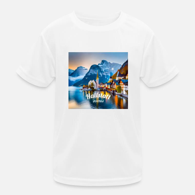 Hallstatt am Morgen Kinder Funktions-T-Shirt