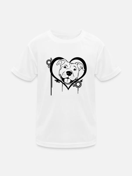 Staffordshire im Herz - Kinder Funktions-T-Shirt - Weiß - Vorne