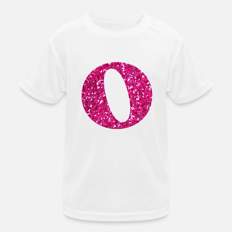 Letter o pink glitter Kids Functional T-Shirt