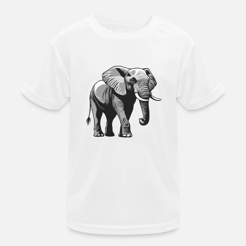 grauer Elefant Kinder Funktions-T-Shirt