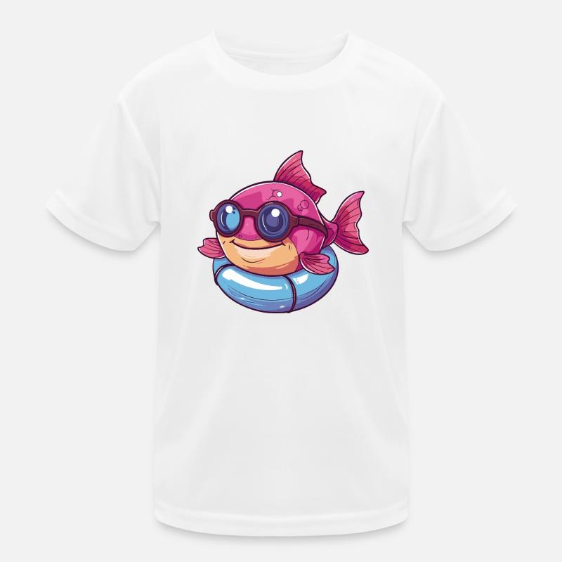 Piranha Poisson Bande Dessinée Cool T-shirt sport Enfant