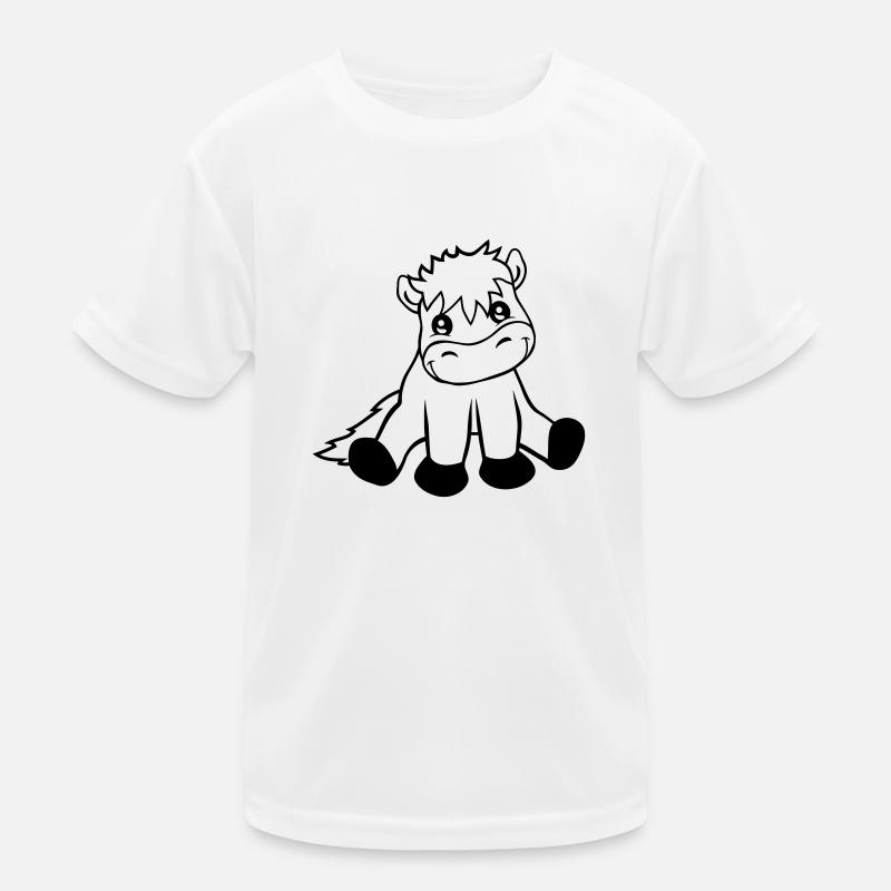 Freundliches sitzendes Pferd Kinder Funktions-T-Shirt