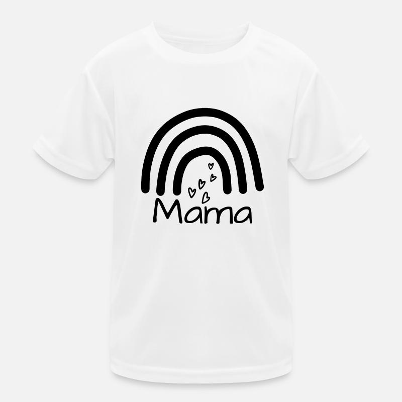 Mama, Mamaspruch mit Regenbogen und Herzchen Kinder Funktions-T-Shirt