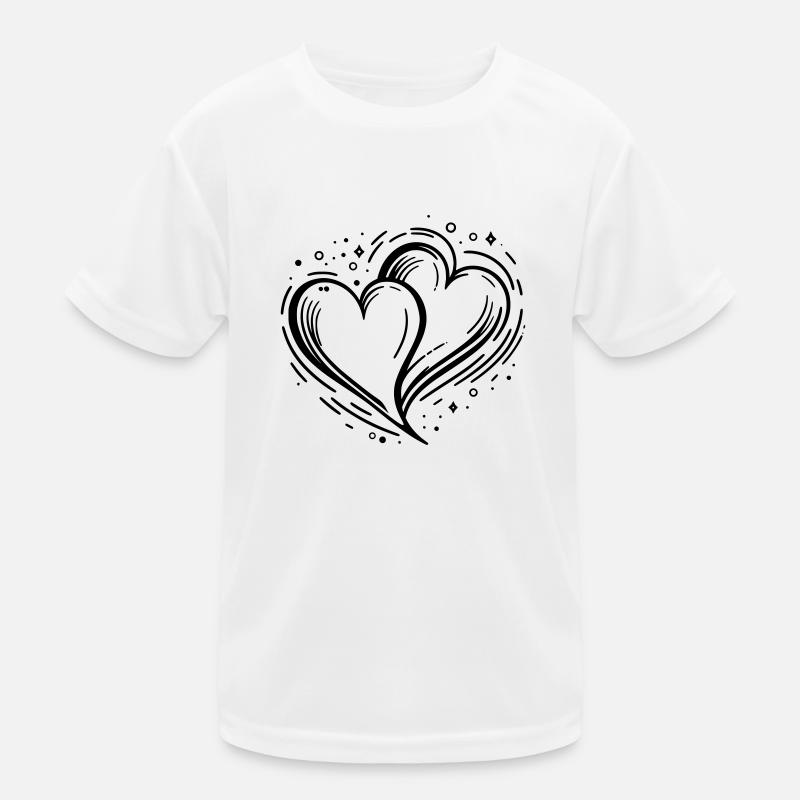 Two Glitter Hearts Kids Functional T-Shirt