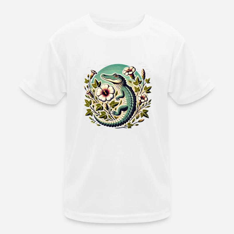 Retro Alligator Kinder Funktions-T-Shirt
