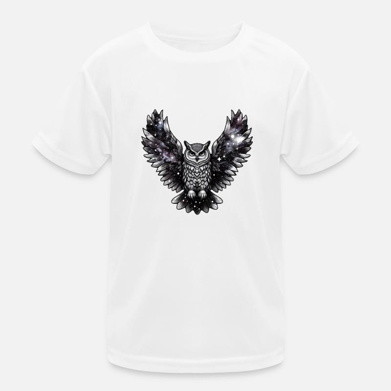 Kosmische Eule Majestät Kinder Funktions-T-Shirt