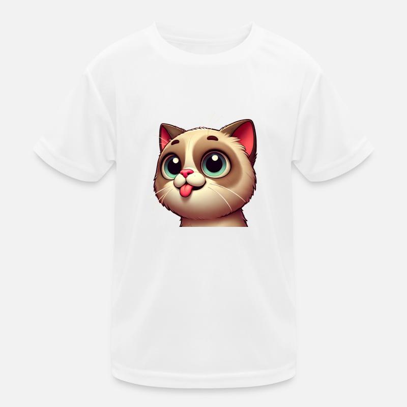 Chat mignon avec de grands yeux T-shirt sport Enfant