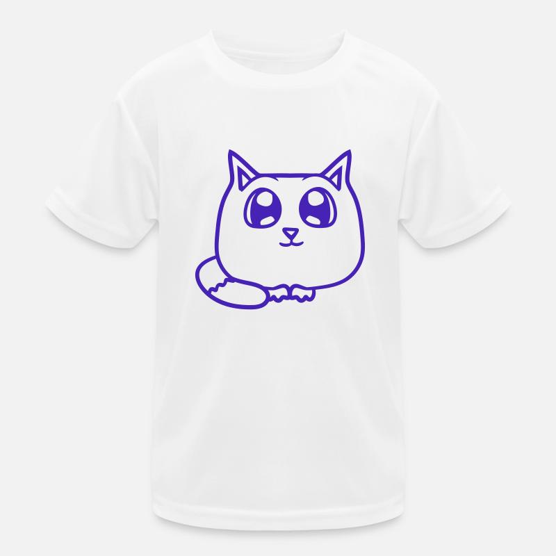 Cute Cat Looks Happy Smiling Kitten Fun Kids Functional T-Shirt