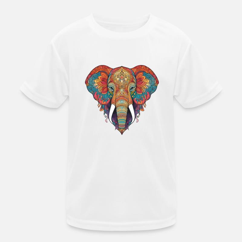 Elefant Zentangle Kunst bunt tier Kinder Funktions-T-Shirt