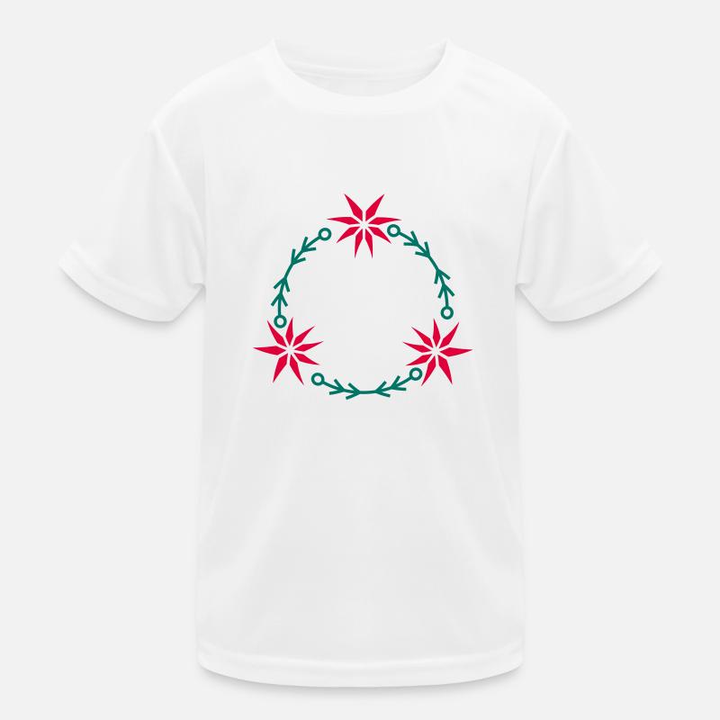 Weihnachtskranz aus Weihnachtsstern Kinder Funktions-T-Shirt
