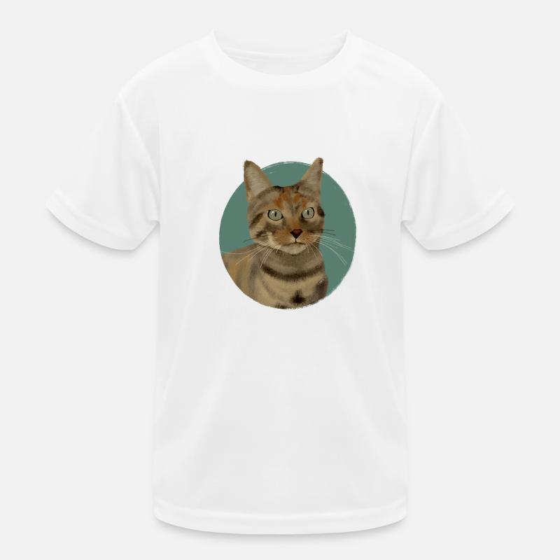 Brown Tabby Cat Kids Functional T-Shirt