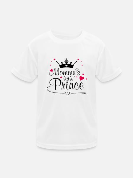 Mamas Prinz - Kinder Funktions-T-Shirt - Weiß - Vorne