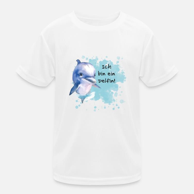Ich bin ein Delfin! - Kinder Funktions-T-Shirt - Weiß