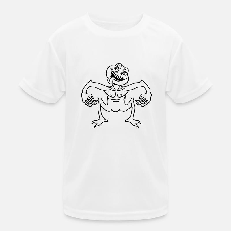 crazy daemon gnom small horror halloween gesic Kids Functional T-Shirt