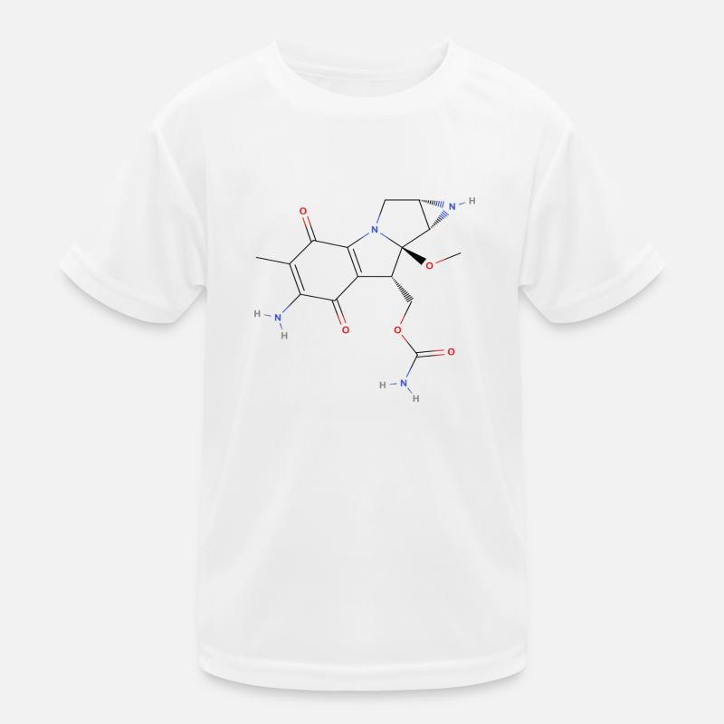 Mitomycin C Molekül - Farbige Strukturformel Kinder Funktions-T-Shirt