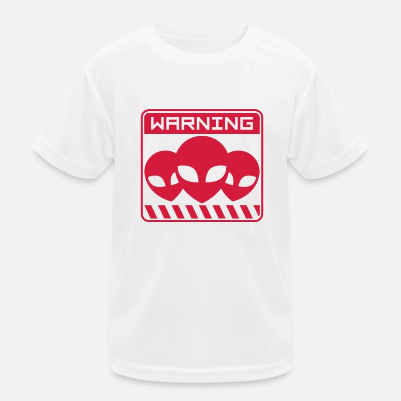 Shield Warning Alien Design Kids Functional T-Shirt
