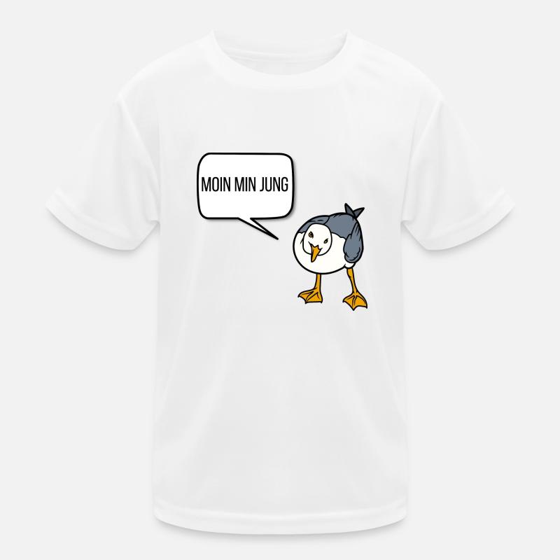 Moin min Jung - Plattdeutsche Möwe Kinder Funktions-T-Shirt