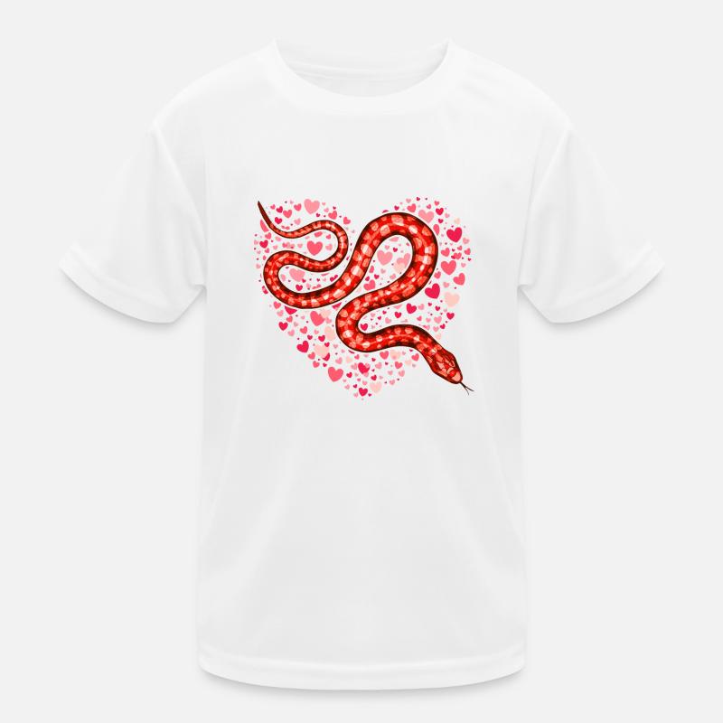 La Saint-Valentin serpent je vole des coeurs Python amoureux T-shirt sport Enfant