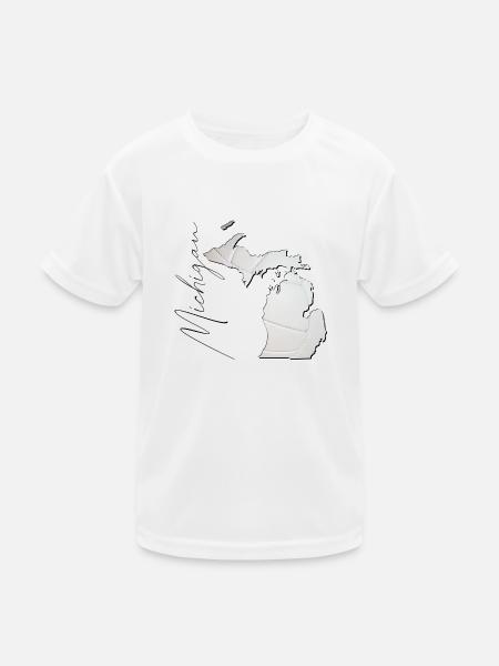 Michigan (United States) | real volleyball | Map Sct - Kids Functional T-Shirt - white - Front