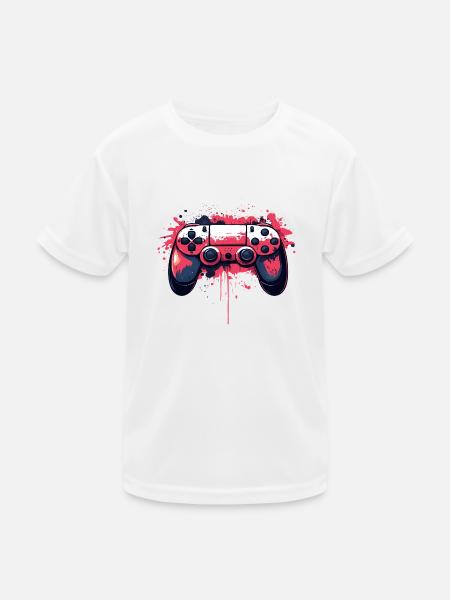 Video Spiel Controller für Gamer - Kinder Funktions-T-Shirt - Weiß - Vorne