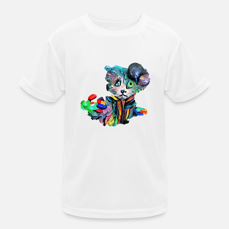 Farbenfrohe Katze Kinder Funktions-T-Shirt