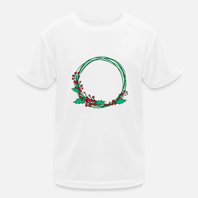 Frohe Weihnachtsdekoration mit Kranz Kinder Funktions-T-Shirt