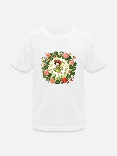 Blume Garten Fee - Kinder Funktions-T-Shirt - Weiß