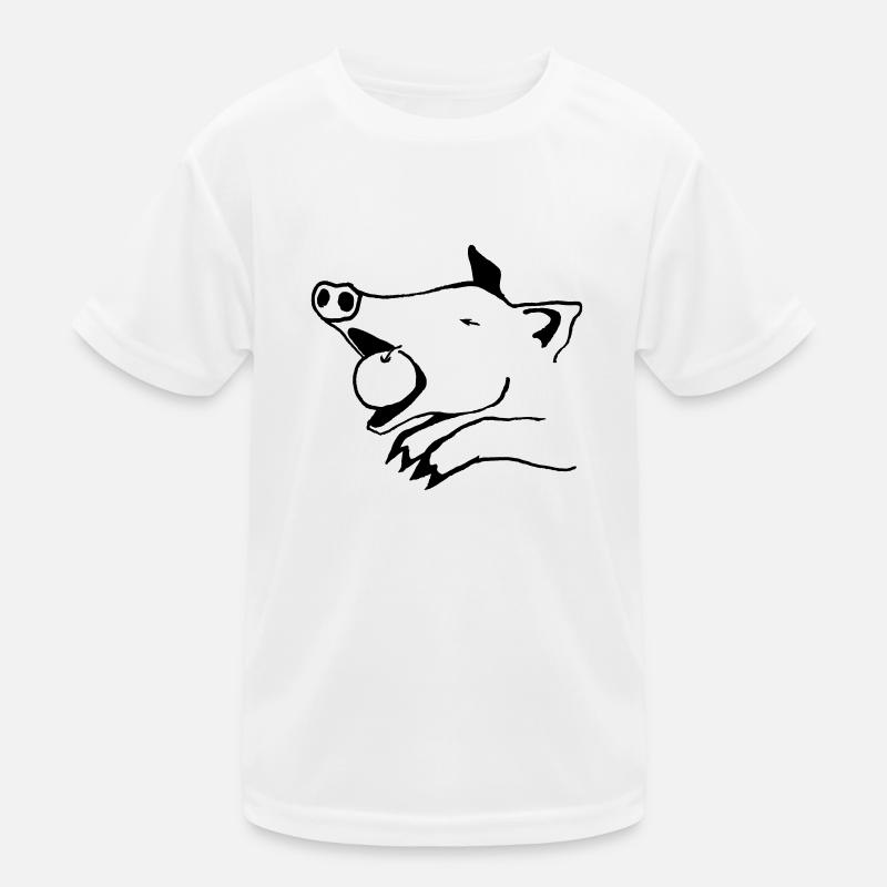 Spanferkel - Kinder Funktions-T-Shirt - Weiß