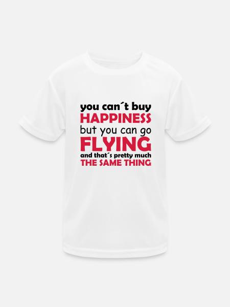 happiness flying - Kinder Funktions-T-Shirt - Weiß - Vorne