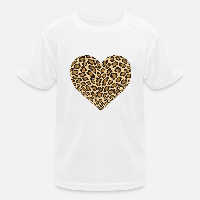 Leopard Heart - Kids Functional T-Shirt - white